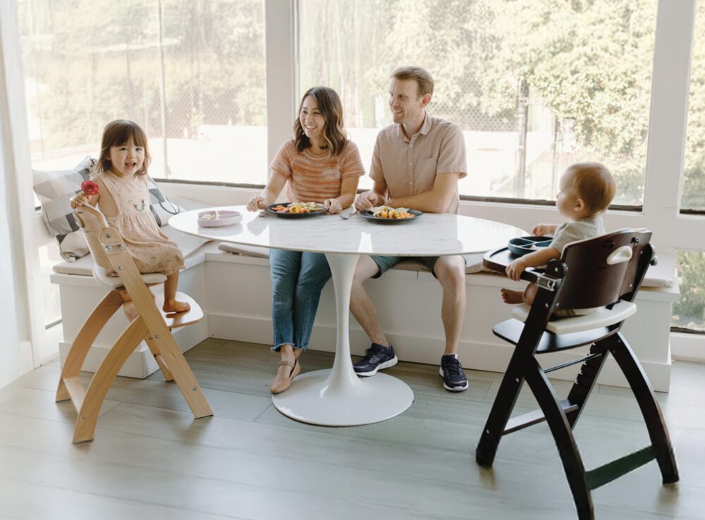 Family at a dining table